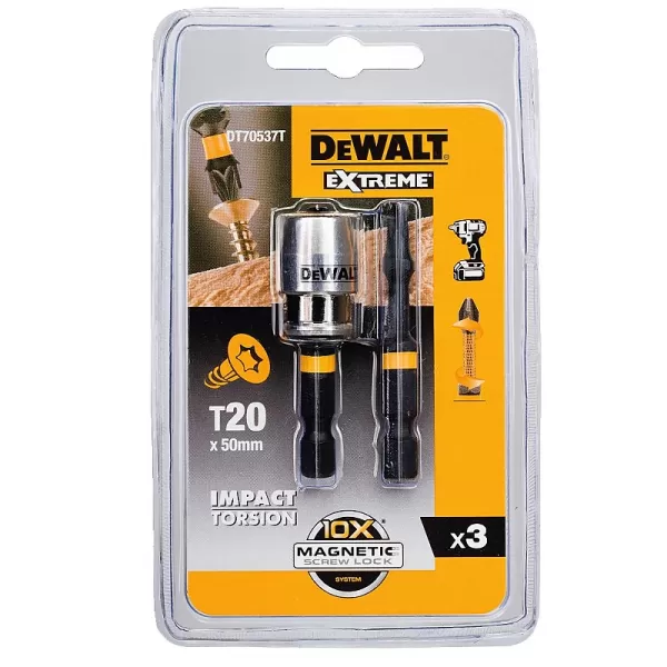 Torsion bity 2xT20 50mm + magnetický držák DeWALT DT70537T