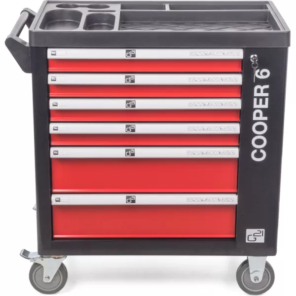 Dílenský vozík G21 Cooper 6, černo-červený 6350402