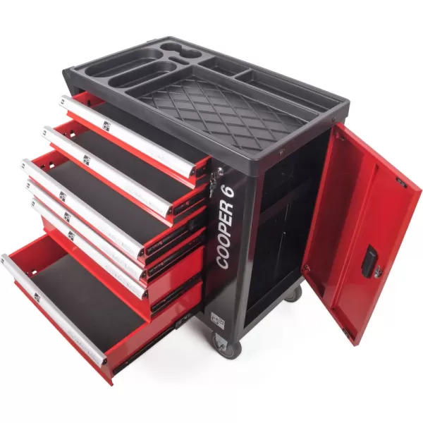 Dílenský vozík G21 Cooper 6, černo-červený 6350402