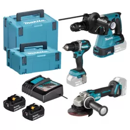 Aku sada DDF484+DGA504+DHR243 18V/2x5,0Ah Makita DLX3195JX1