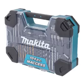 Sada vrtáků a příslušenství 104 ks v plastovém kufru Makita E-22604