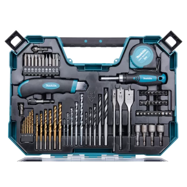 Sada vrtáků a příslušenství 71 ks v plastovém kufru Makita E-22589