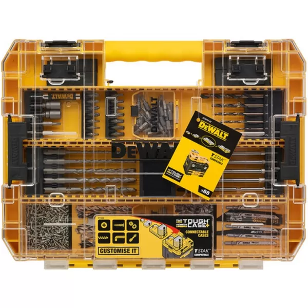 Aku příklepová vrtačka 18V 2x5,0Ah DeWALT DCD805P2T+85dílná sada vrtáků a bitů DT70763