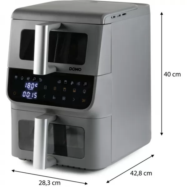 Vertikální dvojitá horkovzdušná fritéza 3,5+6,5 l - DOMO DO550FR