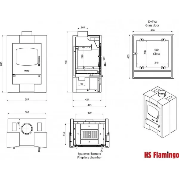 Krbová kamna HS FLAMINGO ESPO I - krémová