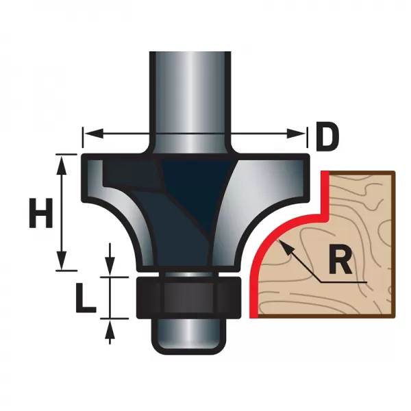Fréza zaoblovací do dřeva R12,7xD38,1xH19 SK EXTOL PREMIUM 8802109