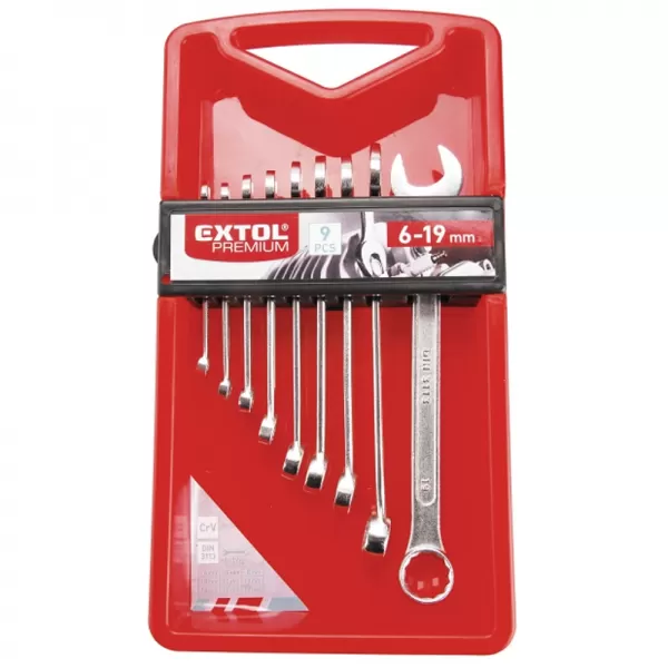 Klíče očkoploché sada 9 ks 6-19mm CrV EXTOL PREMIUM 6352