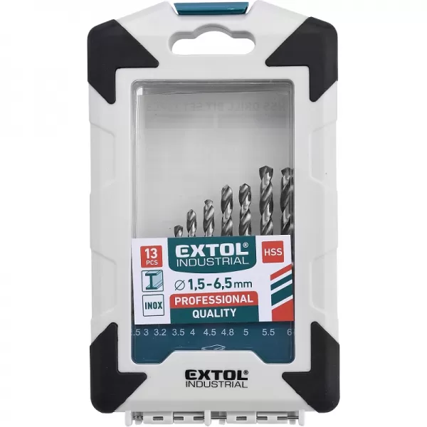 Vrtáky do kovu HSS-G sada 13ks 1,5-6,5mm EXTOL INDUSTRIAL 8701113