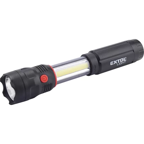 Svítilna 100lm CREE + 150lm COB s magnetem zoom 3W XPE LED EXTOL LIGHT 43117