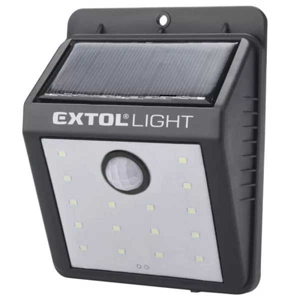 Nástěnné světlo 3,7V 120lm Li-ion s pohybovým čidlem a solárním nabíjením EXTOL LIGHT 43130