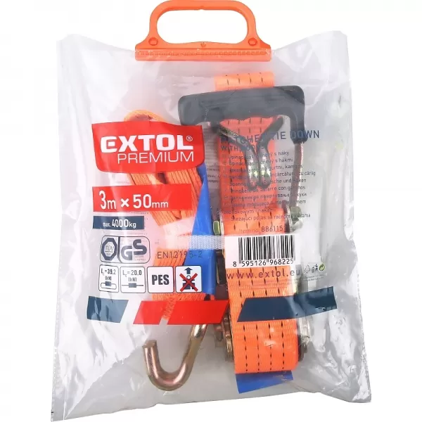 Upínací ráčnový pás s háky 3 m x 50 mm EXTOL PREMIUM 8861151