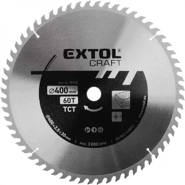Kotouč pilový s SK plátky 400x2,5x30mm 60T EXTOL CRAFT 19122