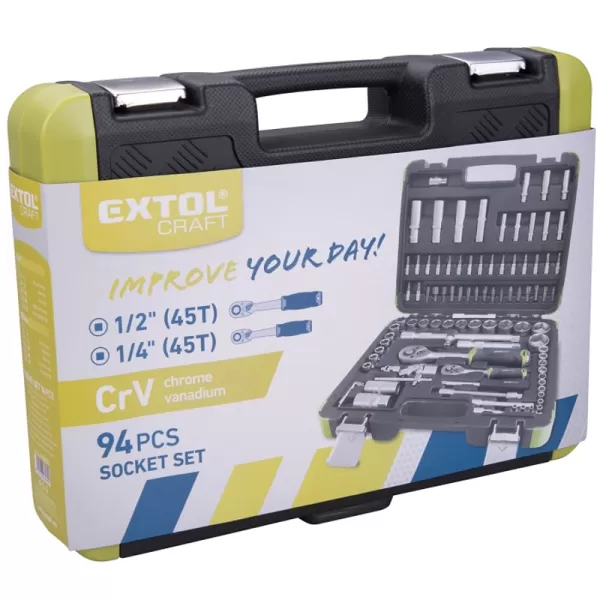 Hlavice nástrčné sada 94ks 1/4", 1/2" EXTOL CRAFT 918094