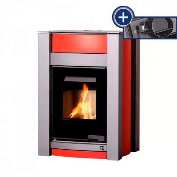 Krbová kamna AQUAFLAM VARIO KALMAR 11/5kW červená, elektronická regulace Flamingo HSF34-055
