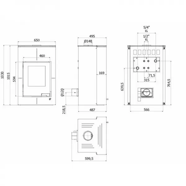 Krbová kamna AQUAFLAM VARIO SAPORO 11kW krémová (teplovzdušná verze) Flamingo HSF34-106