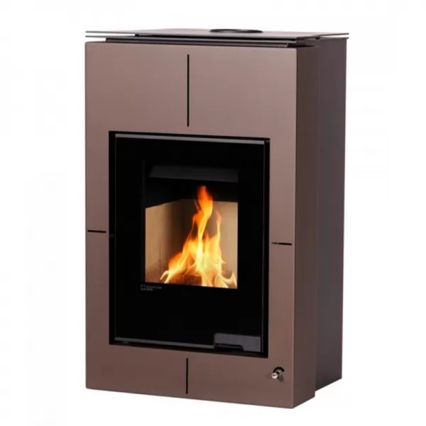 Krbová kamna AQUAFLAM VARIO SAPORO 11kW hnědá - sametová (teplovzdušná verze) Flamingo HSF34-104