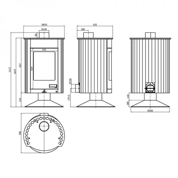 Krbová kamna MASTERFLAMME Medie II, šedá Flamingo HSF41-030
