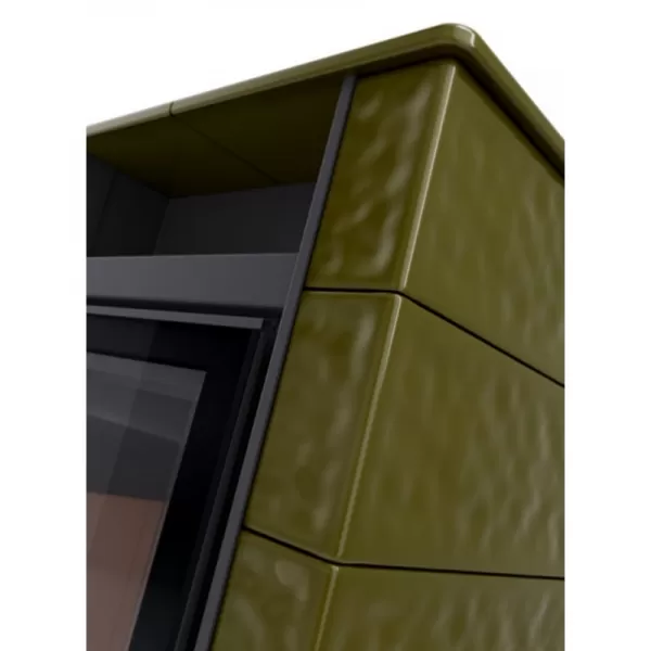 Kachlová kamna AQUAFLAM VARIO PERU 11/7kW, kachle zelená, elektronická regulace Flamingo HSF34-125