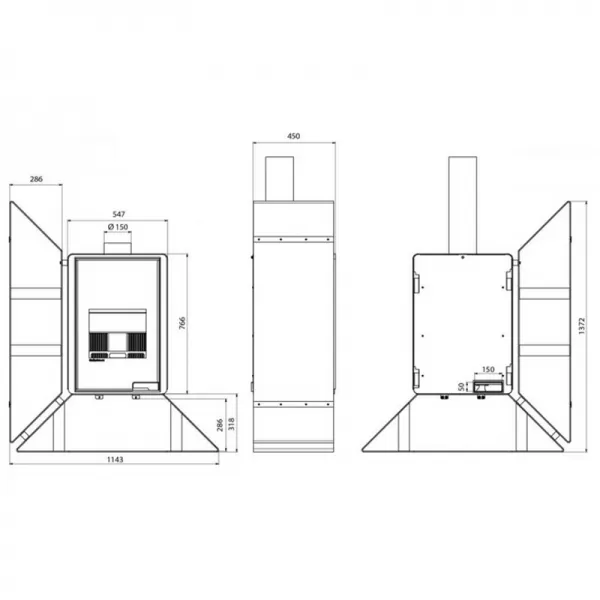 Krbová kamna FLAMINGO DELUXE KAMPA levá, červená Flamingo HSF42-008