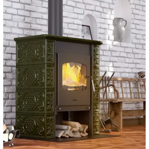 Kachlová kamna FLAMINGO BALI, kachle zelená Flamingo HSF44-006