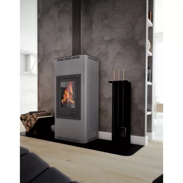 Krbová kamna AQUAFLAM 7 s výměníkem - šedá, automatická regulace Flamingo HSF29-022