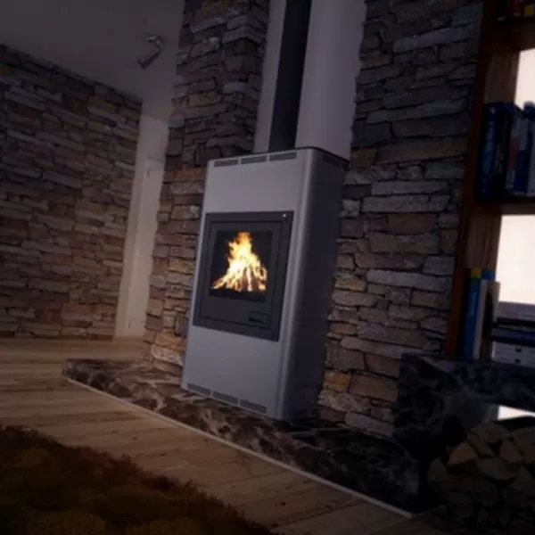 Krbová kamna AQUAFLAM 17 s výměníkem - šedá, manuální regulace Flamingo HSF29-017