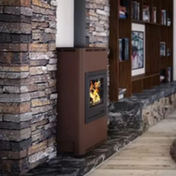 Krbová kamna AQUAFLAM 17 s výměníkem - hnědá - sametová, automatická regulace Flamingo HSF29-040