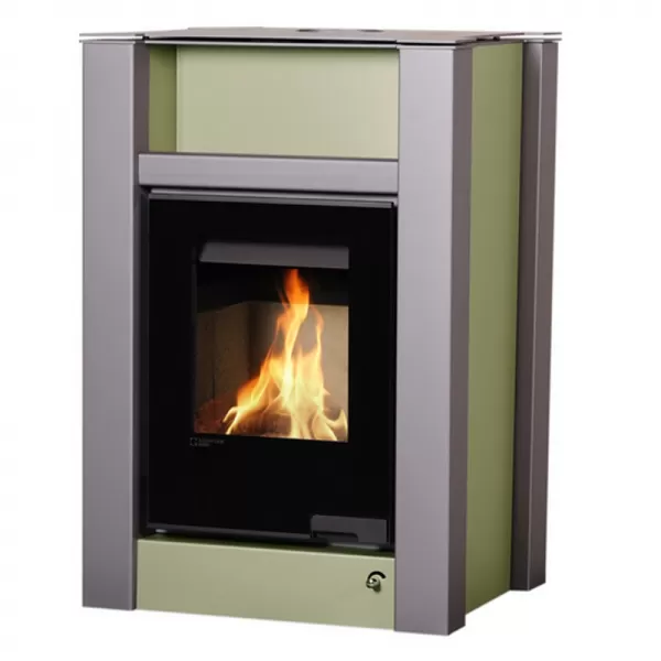 Krbová kamna AQUAFLAM VARIO LEND 11kW olivová (teplovzdušná verze) Flamingo HSF34-100
