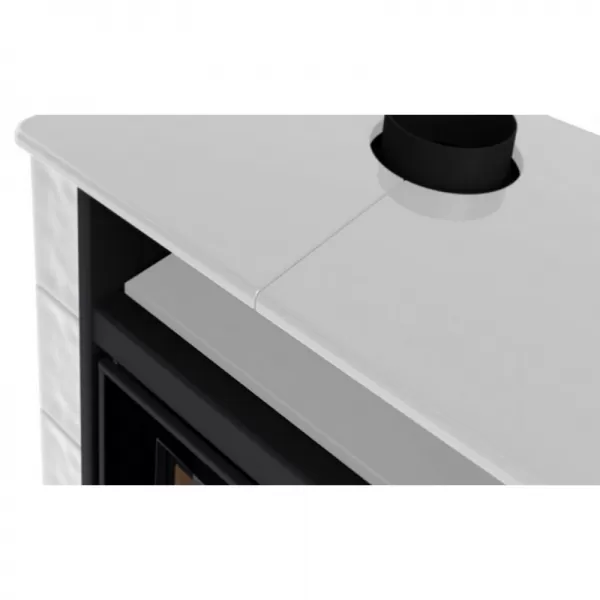 Kachlová kamna AQUAFLAM VARIO PERU 11kW, kachle bílá (teplovzdušná verze) Flamingo HSF34-113