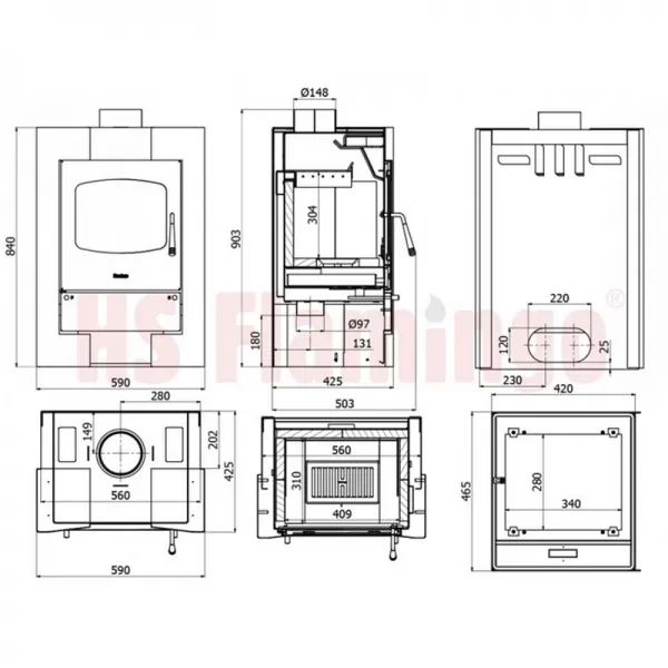 Krbová kamna FLAMINGO ESPO II olivová Flamingo HSF02-063