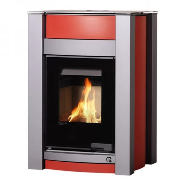 Krbová kamna AQUAFLAM VARIO KALMAR 11kW červená (teplovzdušná verze) Flamingo HSF34-108