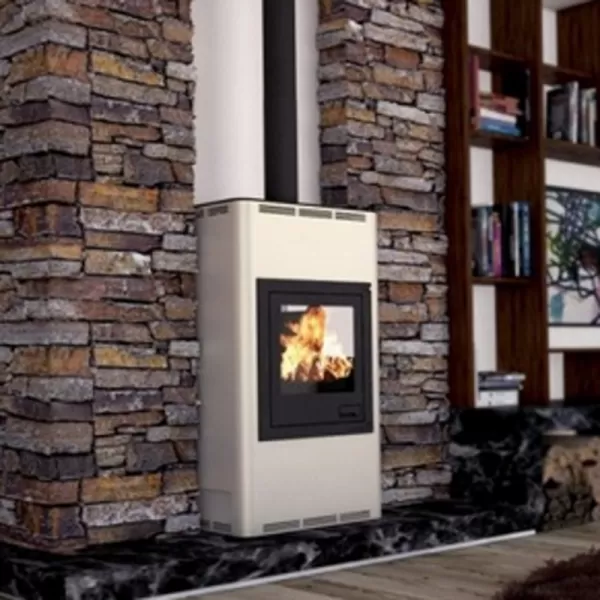 Krbová kamna AQUAFLAM 17 s výměníkem - krémová, manuální regulace Flamingo HSF29-029