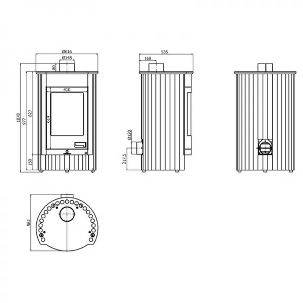 Krbová kamna MASTERFLAMME Medie I, krémová Flamingo HSF41-026