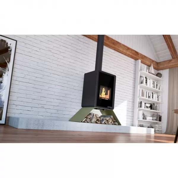 Krbová kamna FLAMINGO DELUXE SENAI, olivová Flamingo HSF42-036