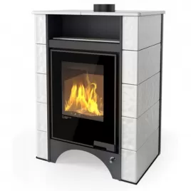 Kachlová kamna AQUAFLAM VARIO PERU 11kW, kachle bílá (teplovzdušná verze) Flamingo HSF34-113