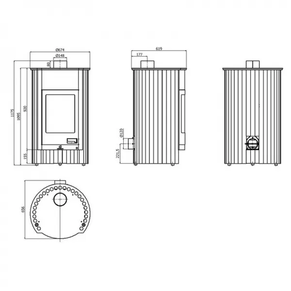 Krbová kamna MASTERFLAMME Grande I, hnědá - sametová Flamingo HSF41-015