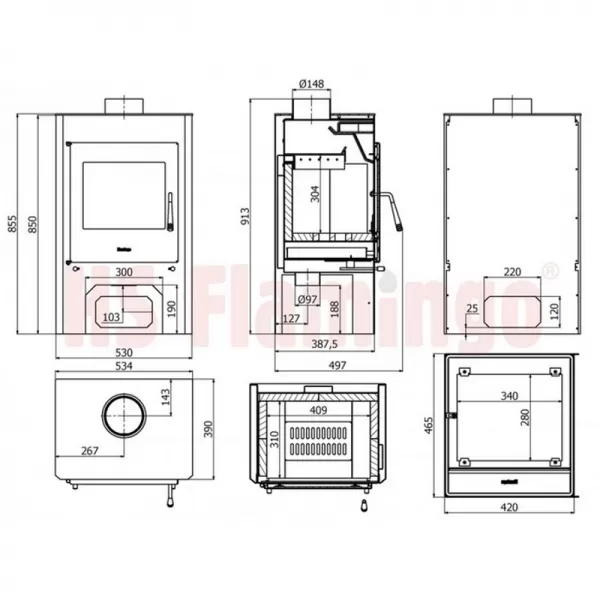 Krbová kamna FLAMINGO ESPO III olivová Flamingo HSF02-078