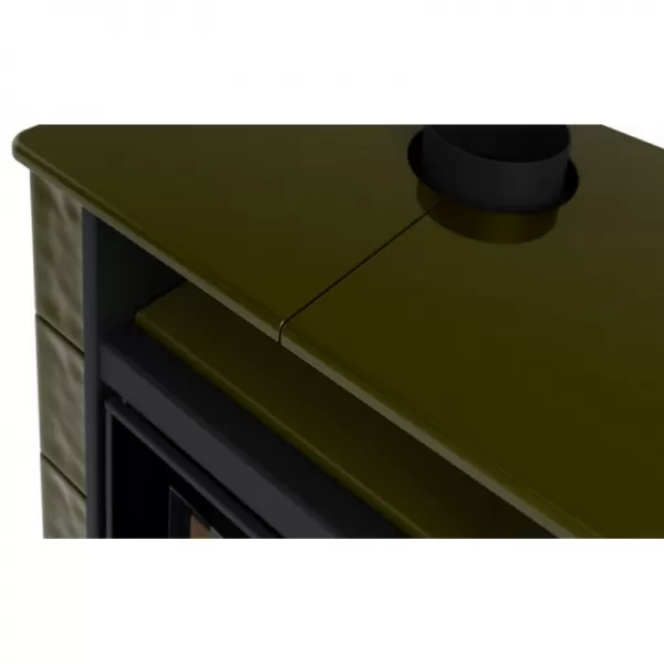 Kachlová kamna AQUAFLAM VARIO PERU 11kW, kachle zelená (teplovzdušná verze) Flamingo HSF34-119