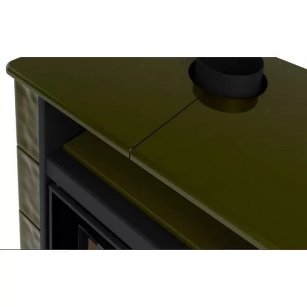 Kachlová kamna AQUAFLAM VARIO PERU 11/7kW, kachle zelená, elektronická regulace Flamingo HSF34-125