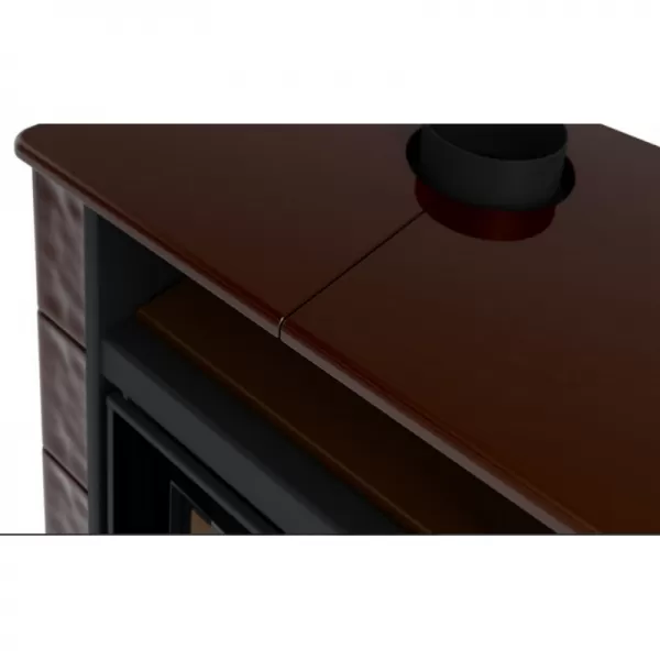 Kachlová kamna AQUAFLAM VARIO PERU 11/7kW, kachle hnědá, elektronická regulace Flamingo HSF34-123