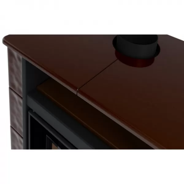 Kachlová kamna AQUAFLAM VARIO PERU 11kW, kachle hnědá (teplovzdušná verze) Flamingo HSF34-116