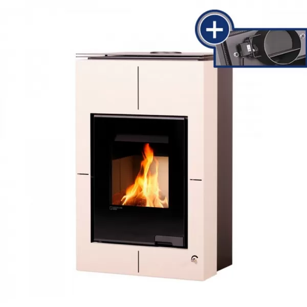 Krbová kamna AQUAFLAM VARIO SAPORO 11/5kW krémová, elektronická regulace Flamingo HSF34-082