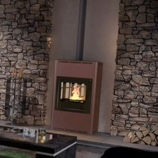 Krbová kamna AQUAFLAM 25 s výměníkem - hnědá - sametová, základní regulace Flamingo HSF29-045