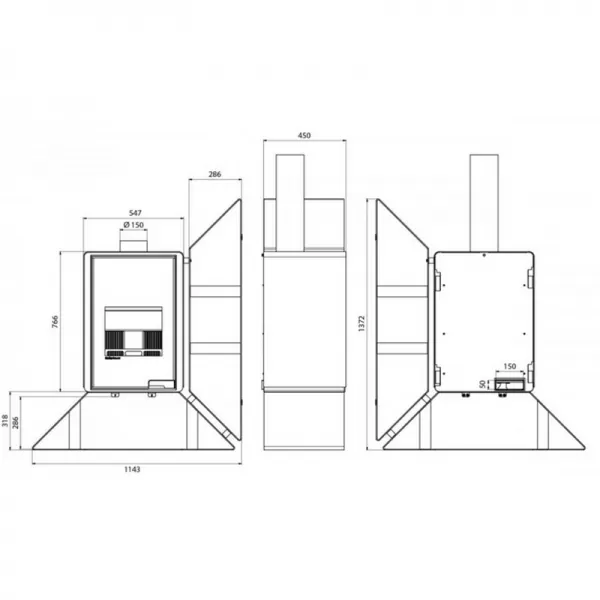 Krbová kamna FLAMINGO DELUXE KAMPA pravá, červená Flamingo HSF42-014