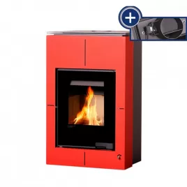 Krbová kamna AQUAFLAM VARIO SAPORO 11/5kW červená, elektronická regulace Flamingo HSF34-079