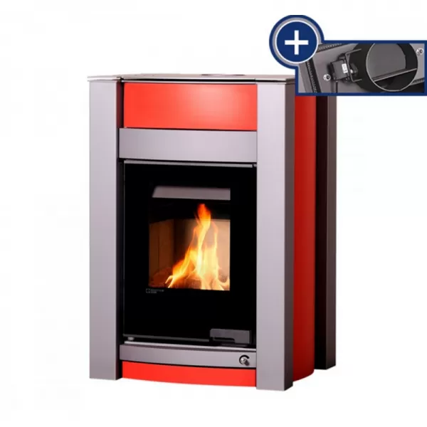 Krbová kamna AQUAFLAM VARIO KALMAR 11/7kW červená, elektronická regulace Flamingo HSF34-061