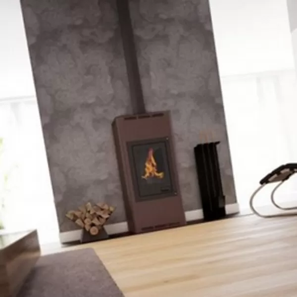 Krbová kamna AQUAFLAM 12 s výměníkem - hnědá - sametová, manuální regulace Flamingo HSF29-038