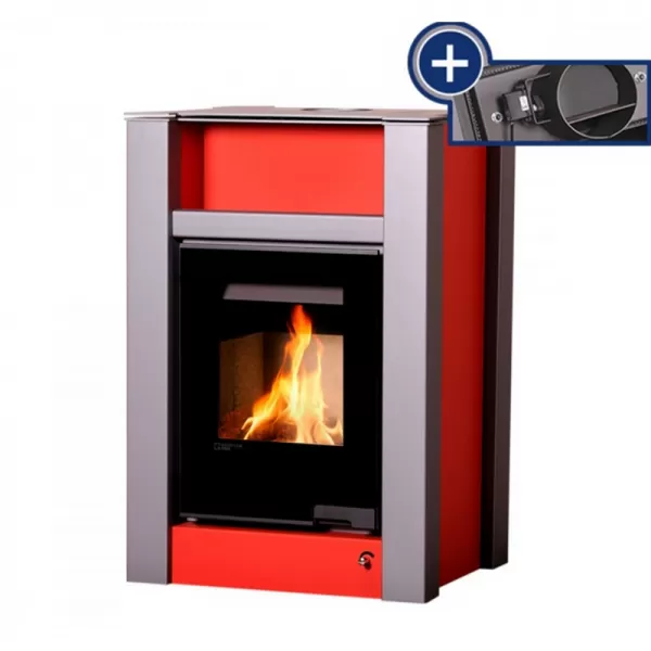 Krbová kamna AQUAFLAM VARIO LEND 11/5kW červená, elektronická regulace Flamingo HSF34-067
