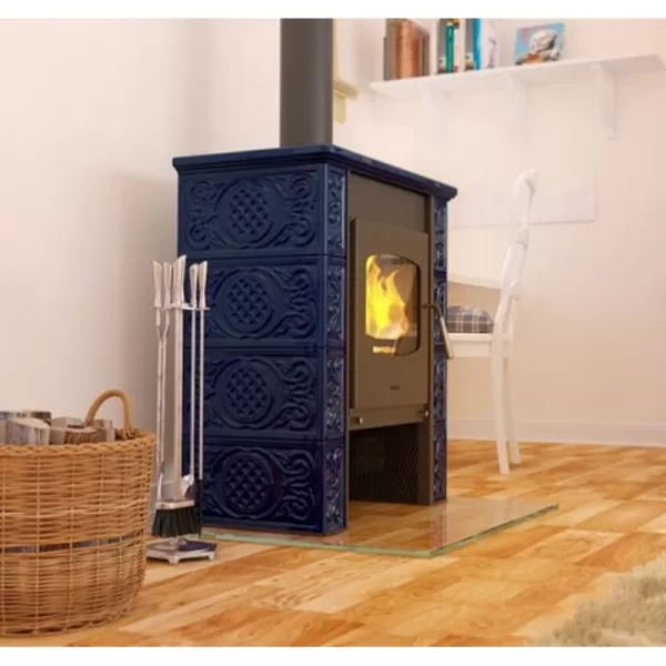 Kachlová kamna FLAMINGO BALI, kachle modrá Flamingo HSF44-005