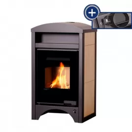 Krbová kamna AQUAFLAM VARIO BARMA 11/7kW dlažba Ořech, elektronická regulace Flamingo HSF34-053